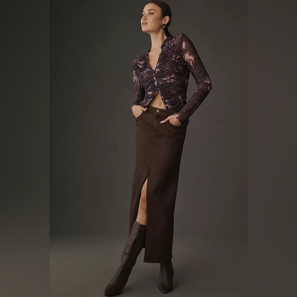 Pilcro Collared Mesh Button-down Shirt - Size L - Picture 4 of 4